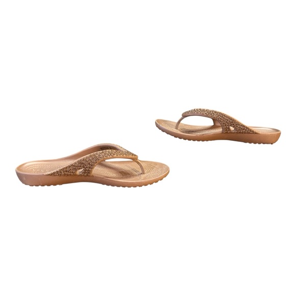 Crocs Kadee II Embellished Flip Flop Women’s Size 9 Bronze - Picture 5 of 8